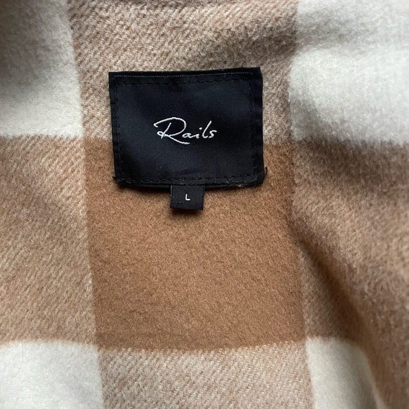 RAILS JARO COAT  IVORY/CAMEL BUFFALO CHECK large - Picture 6 of 11